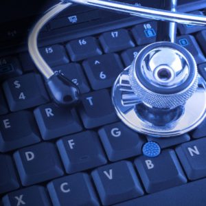 a keyboard and a stethoscope